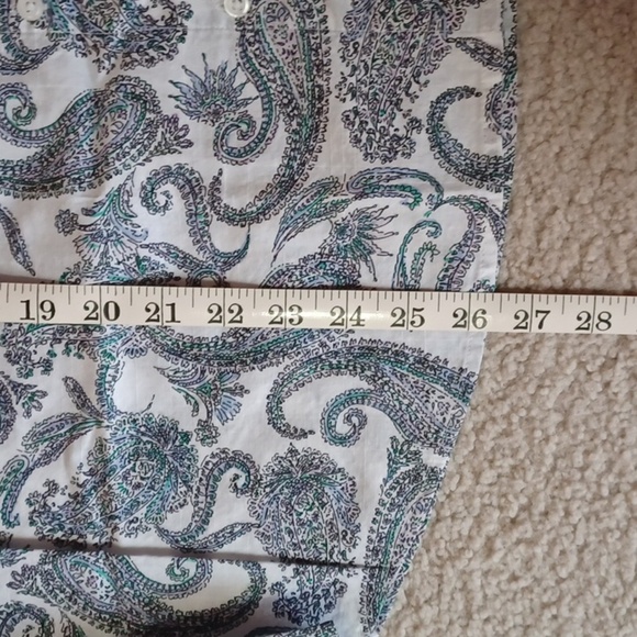Croft&Barrow Paisley 3/4 Sleeve Button Down Top - Picture 6 of 14